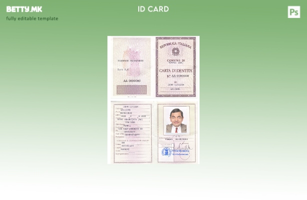 Модерен стил Италијанска лична карта (La Carta D’Identita’ Italiana).